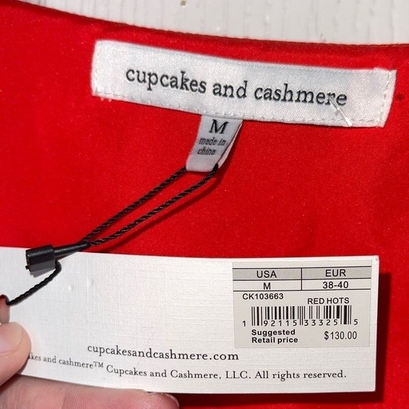 NWT CUPCAKES & CASHMERE Revolve Gideon Satin Romper in Red Hots Medium - Picture 6 of 6